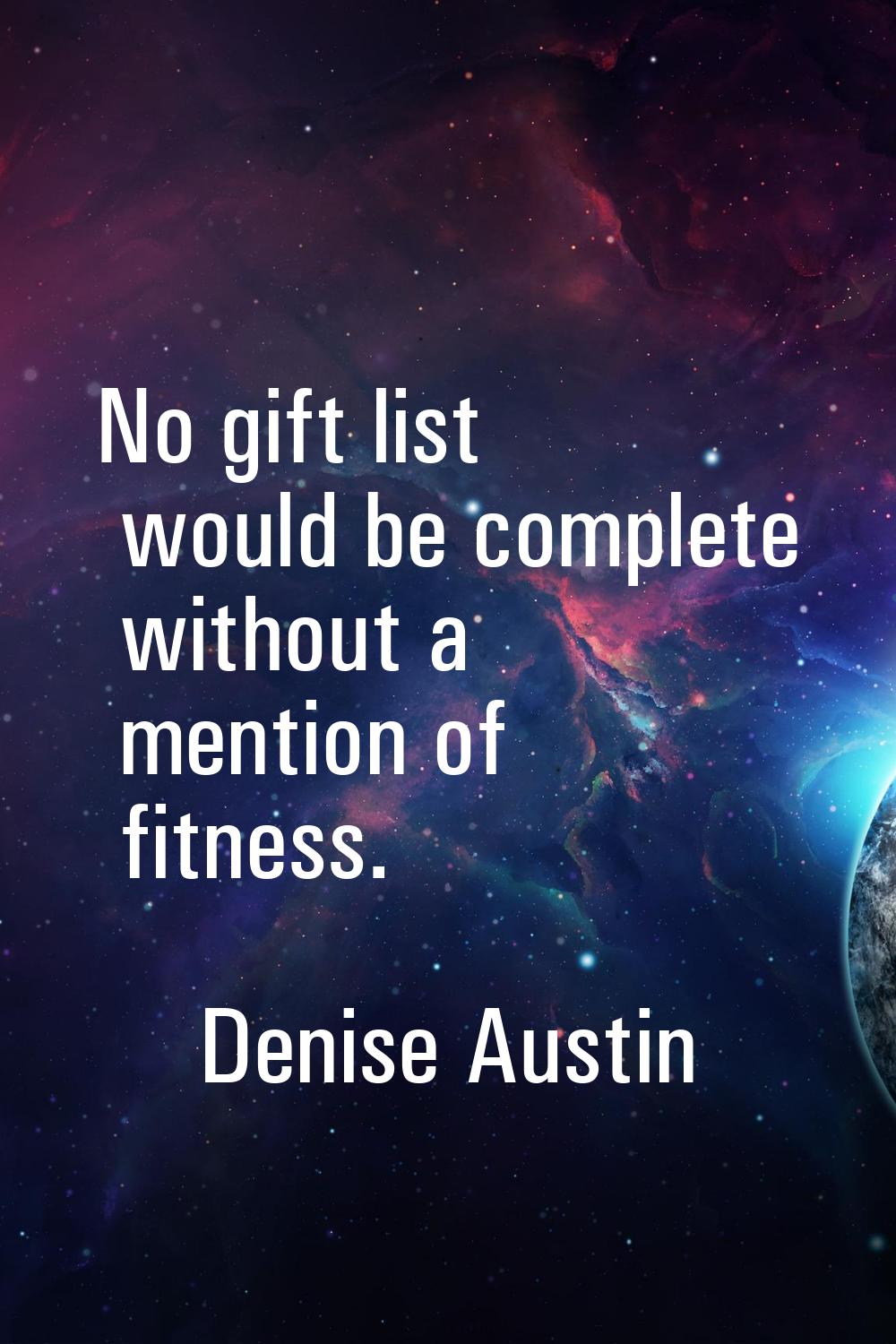 No gift list would be complete without a mention of fitness.