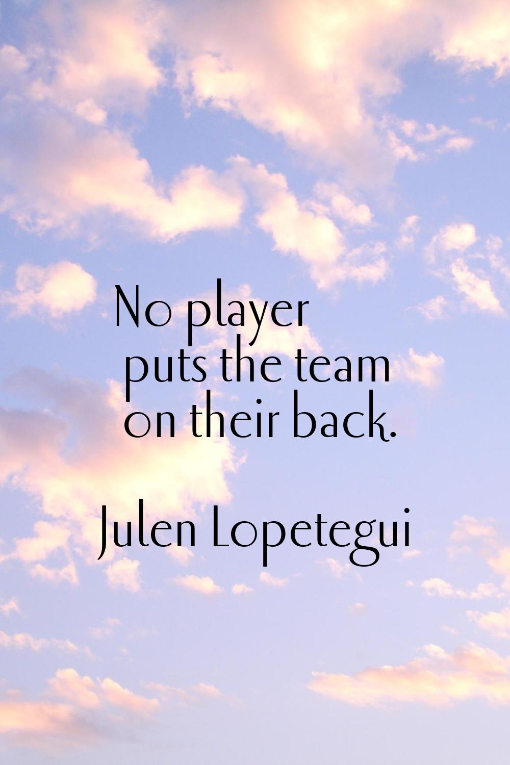 No player puts the team on their back.