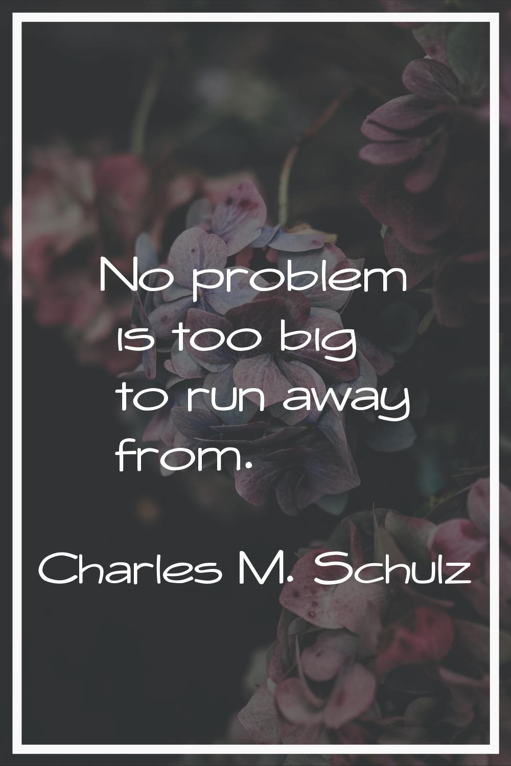 No problem is too big to run away from.