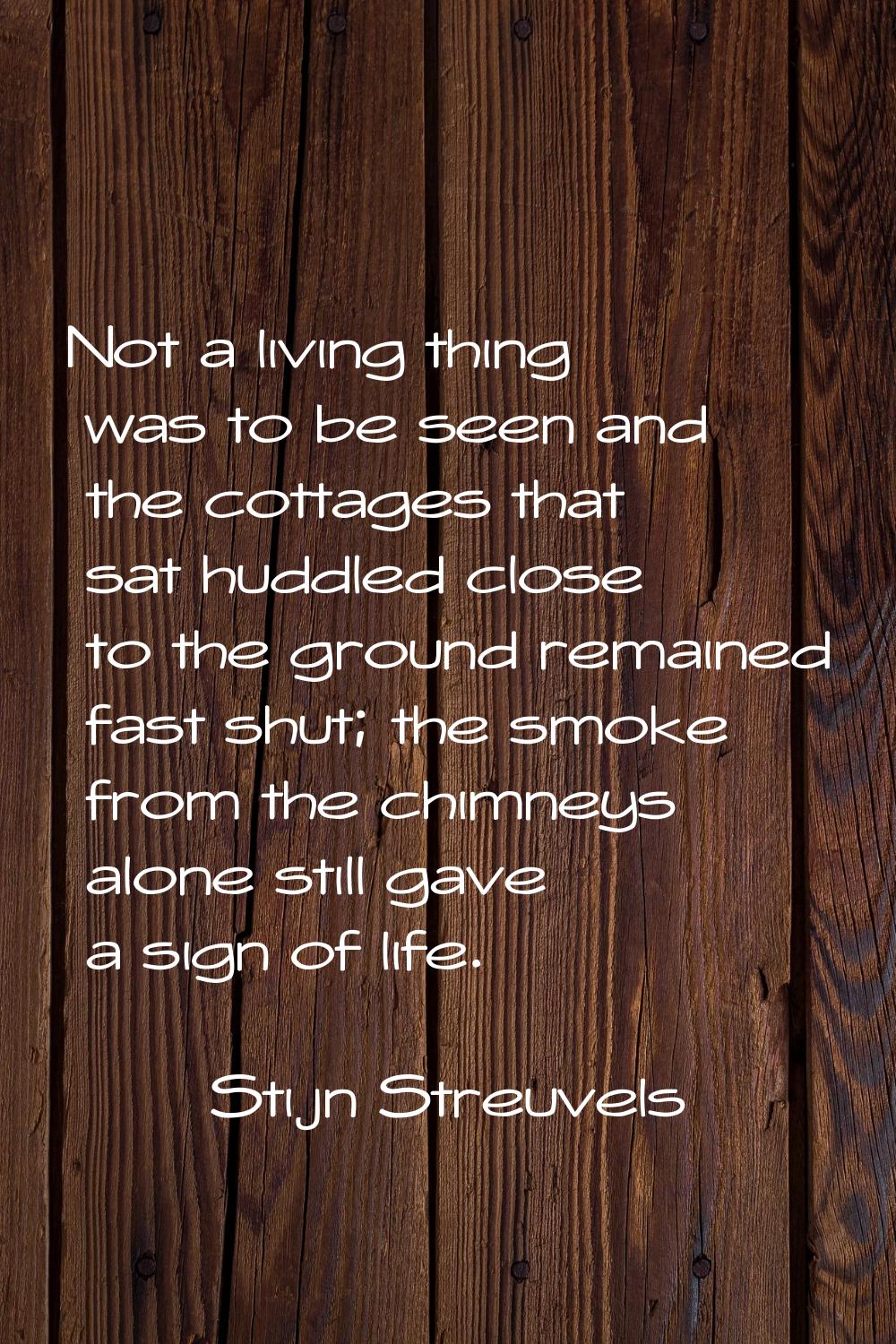 Not a living thing was to be seen and the cottages that sat huddled close to the ground remained fa