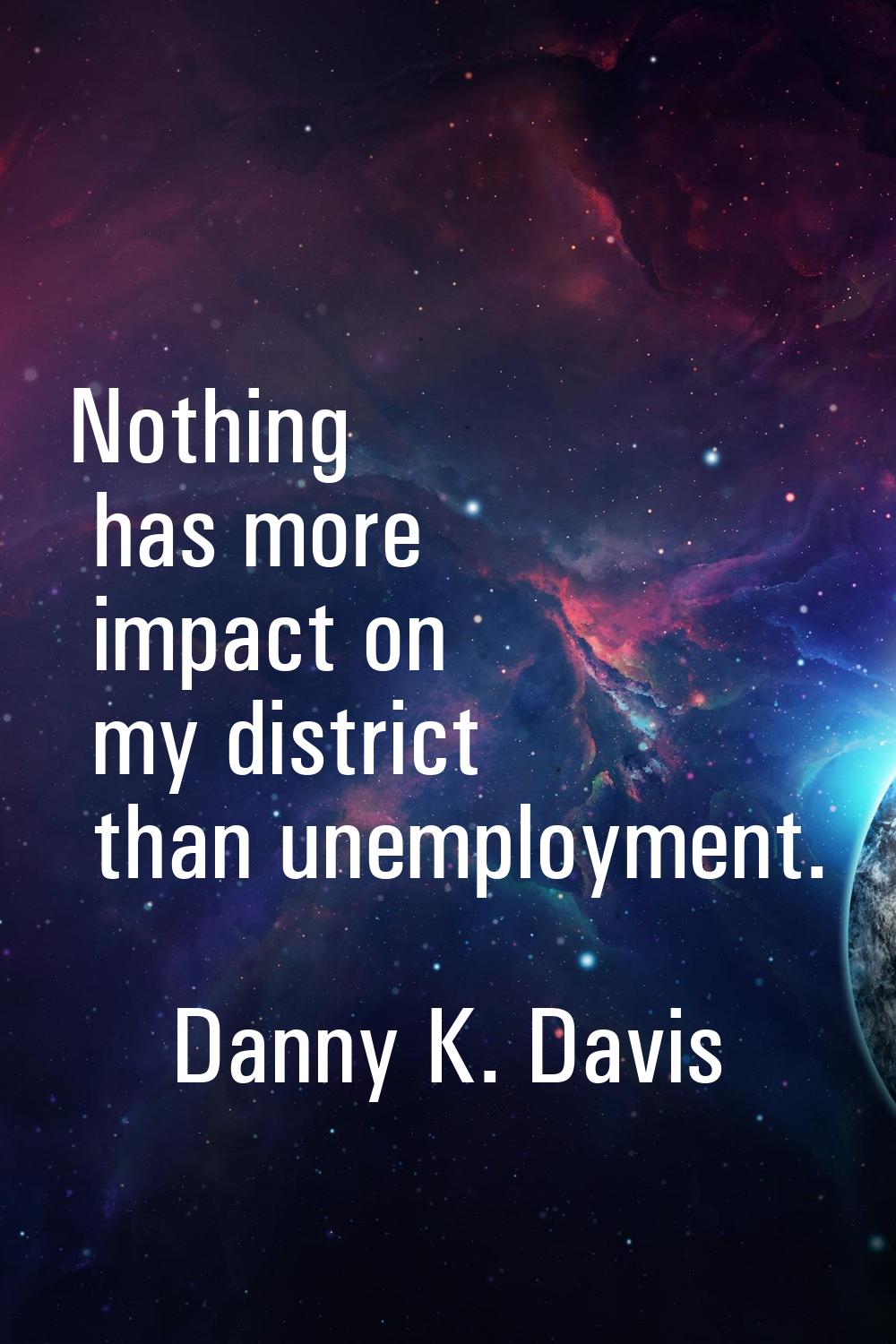 Nothing has more impact on my district than unemployment.