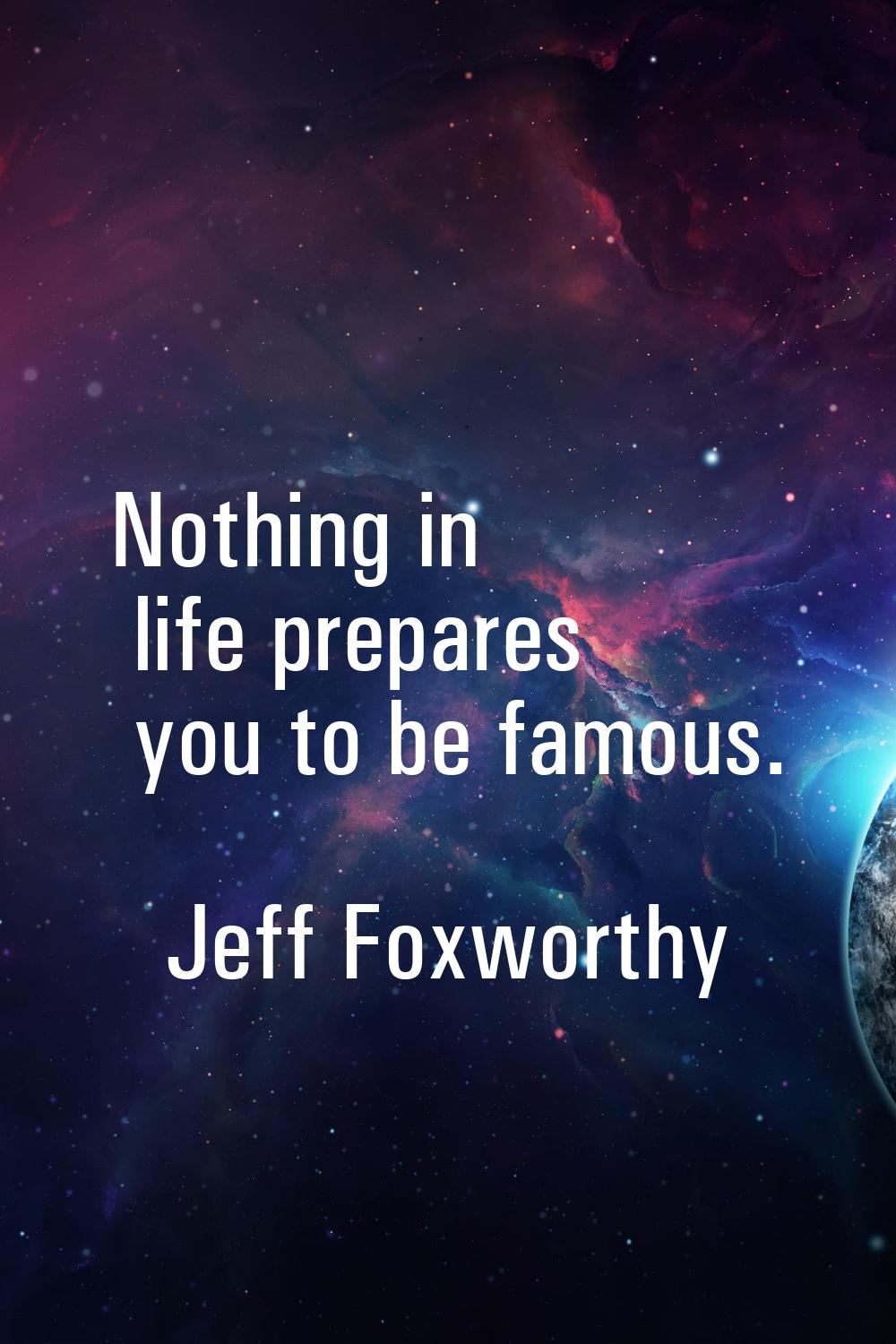 Nothing in life prepares you to be famous.