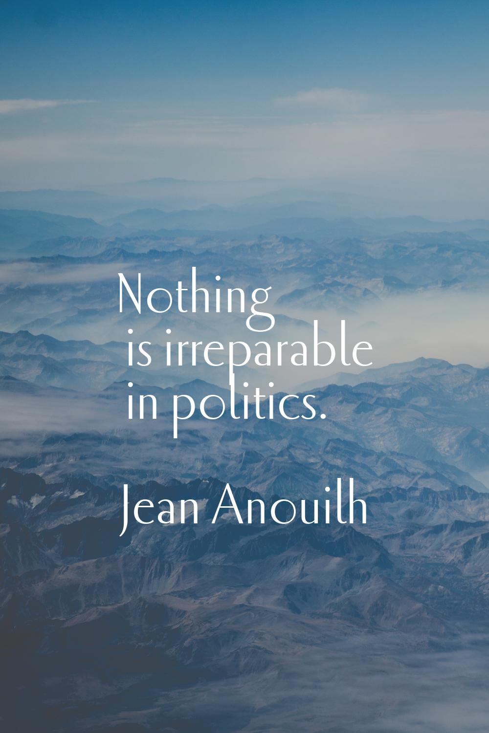 Nothing is irreparable in politics.