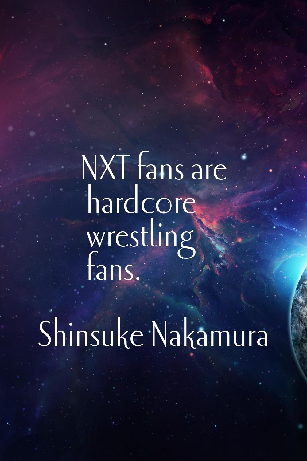 NXT fans are hardcore wrestling fans.