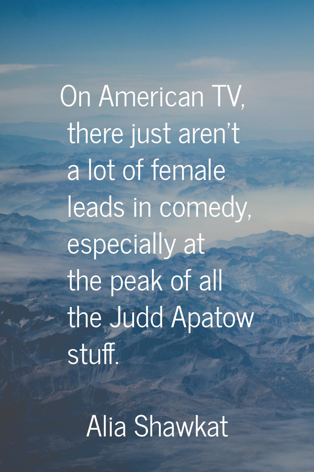 On American TV, there just aren't a lot of female leads in comedy, especially at the peak of all th