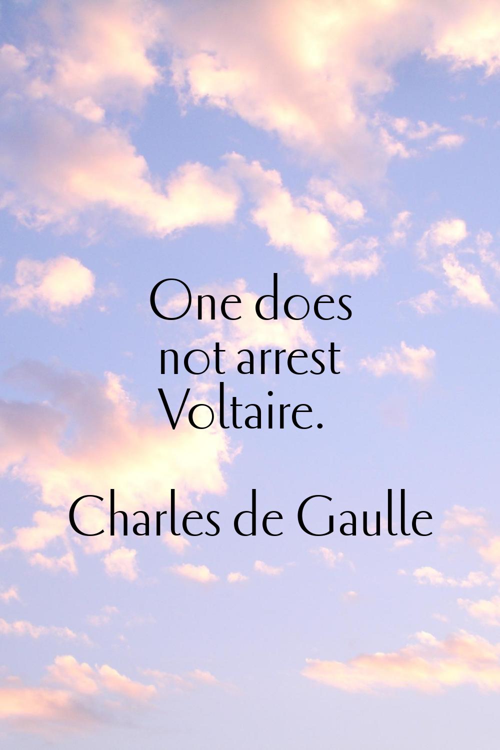 One does not arrest Voltaire.