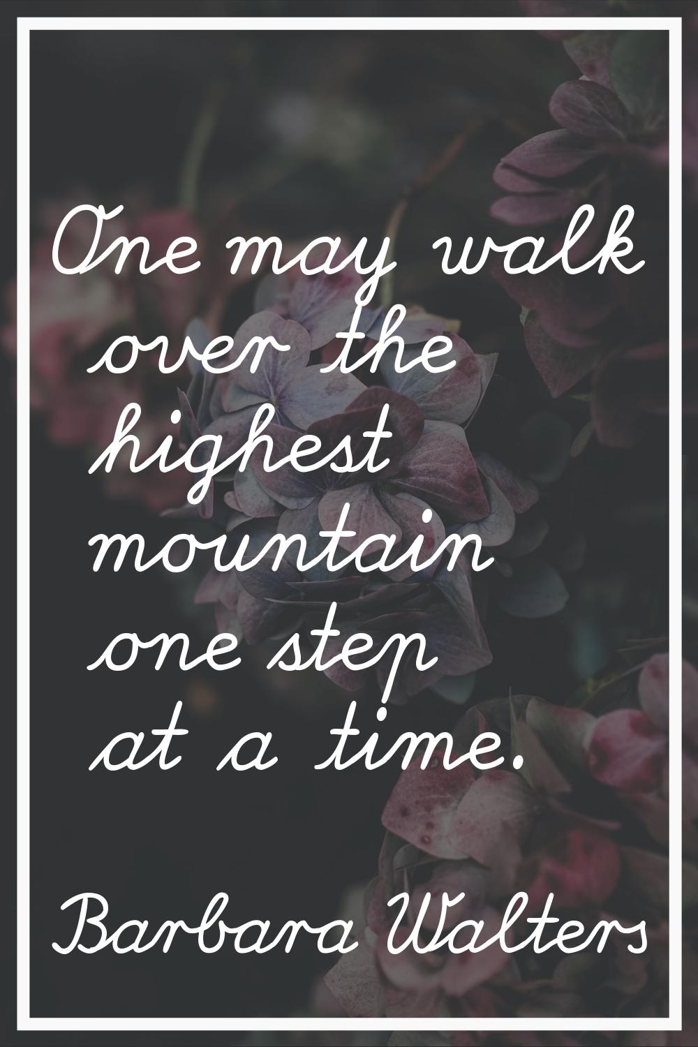 One may walk over the highest mountain one step at a time.