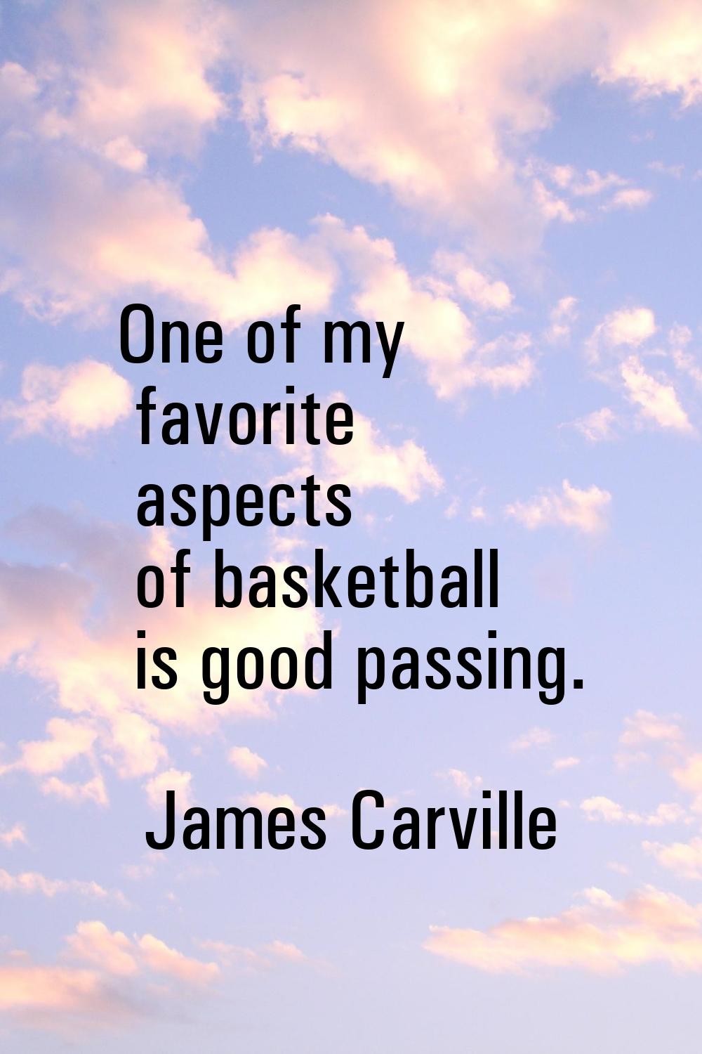 One of my favorite aspects of basketball is good passing.