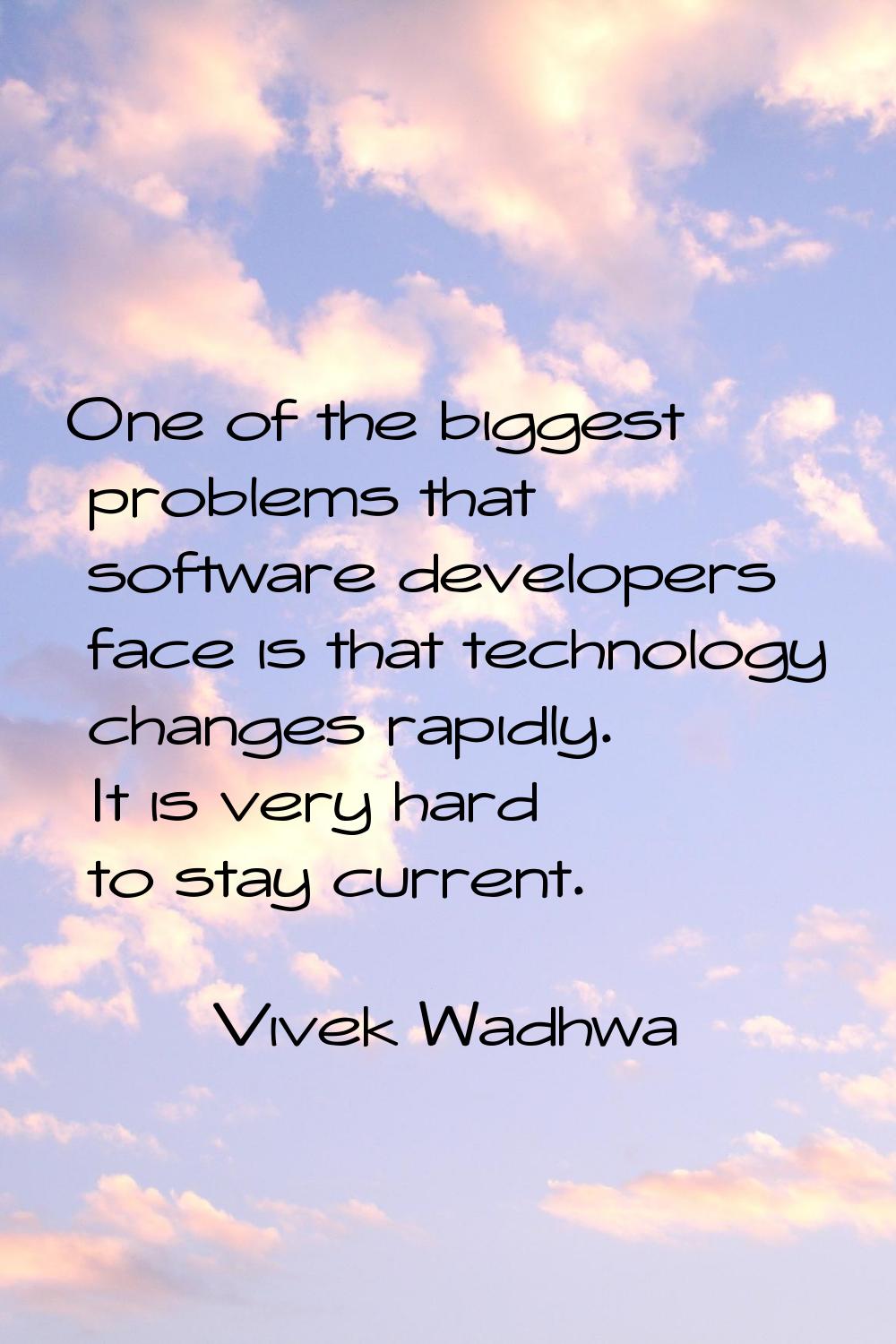 One of the biggest problems that software developers face is that technology changes rapidly. It is