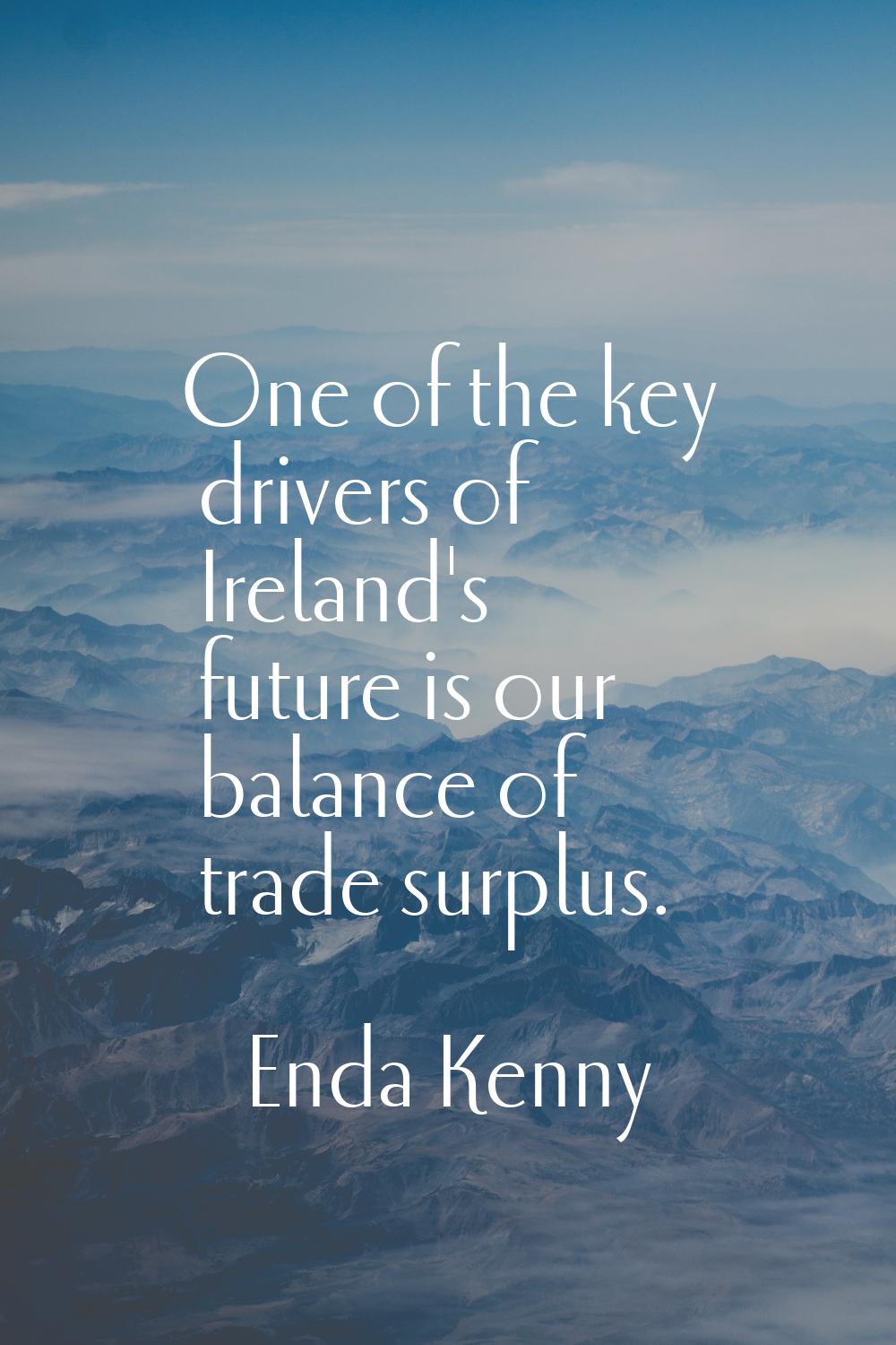 One of the key drivers of Ireland's future is our balance of trade surplus.