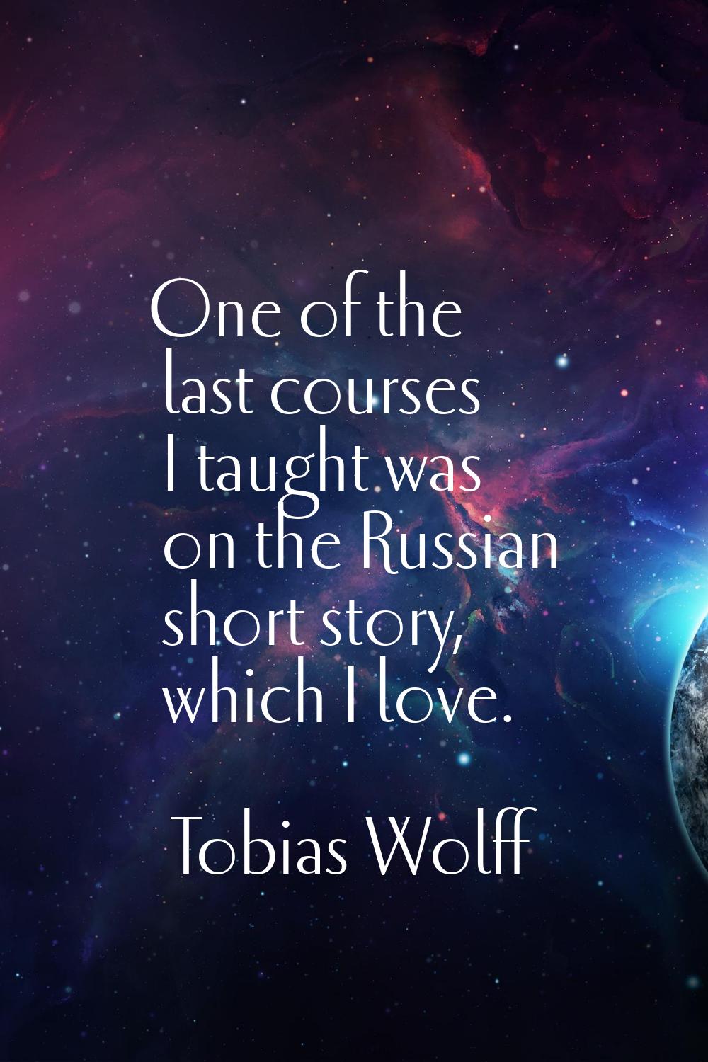 One of the last courses I taught was on the Russian short story, which I love.