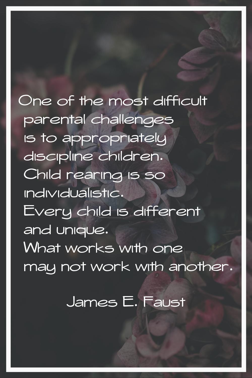 One of the most difficult parental challenges is to appropriately discipline children. Child rearin