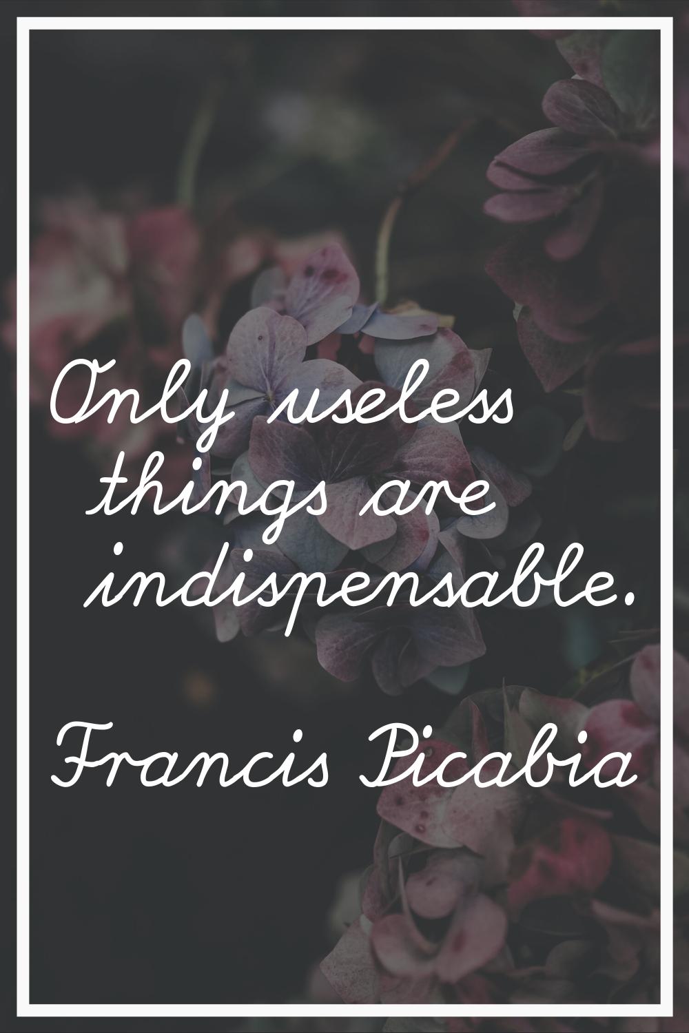 Only useless things are indispensable.