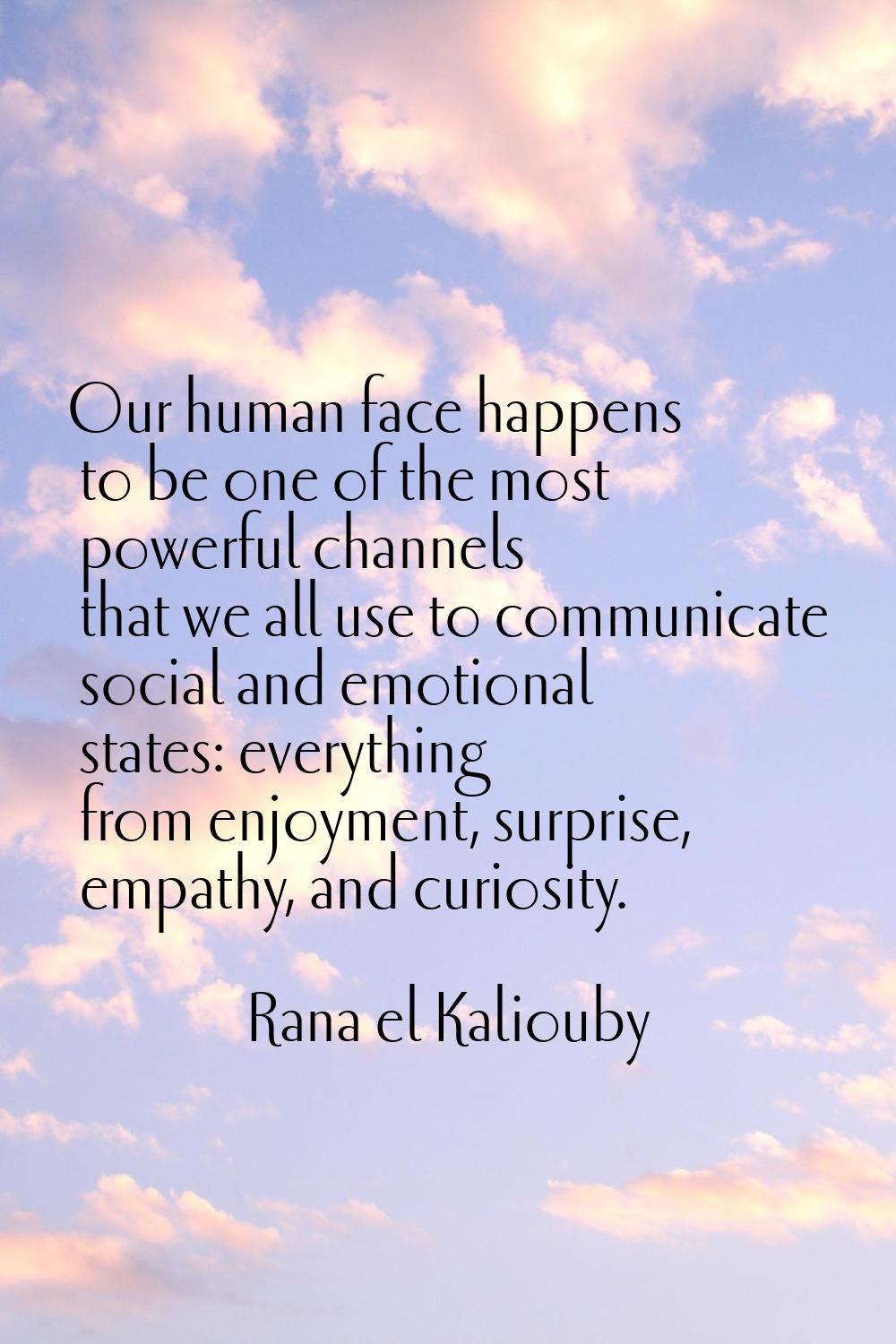 Our human face happens to be one of the most powerful channels that we all use to communicate socia