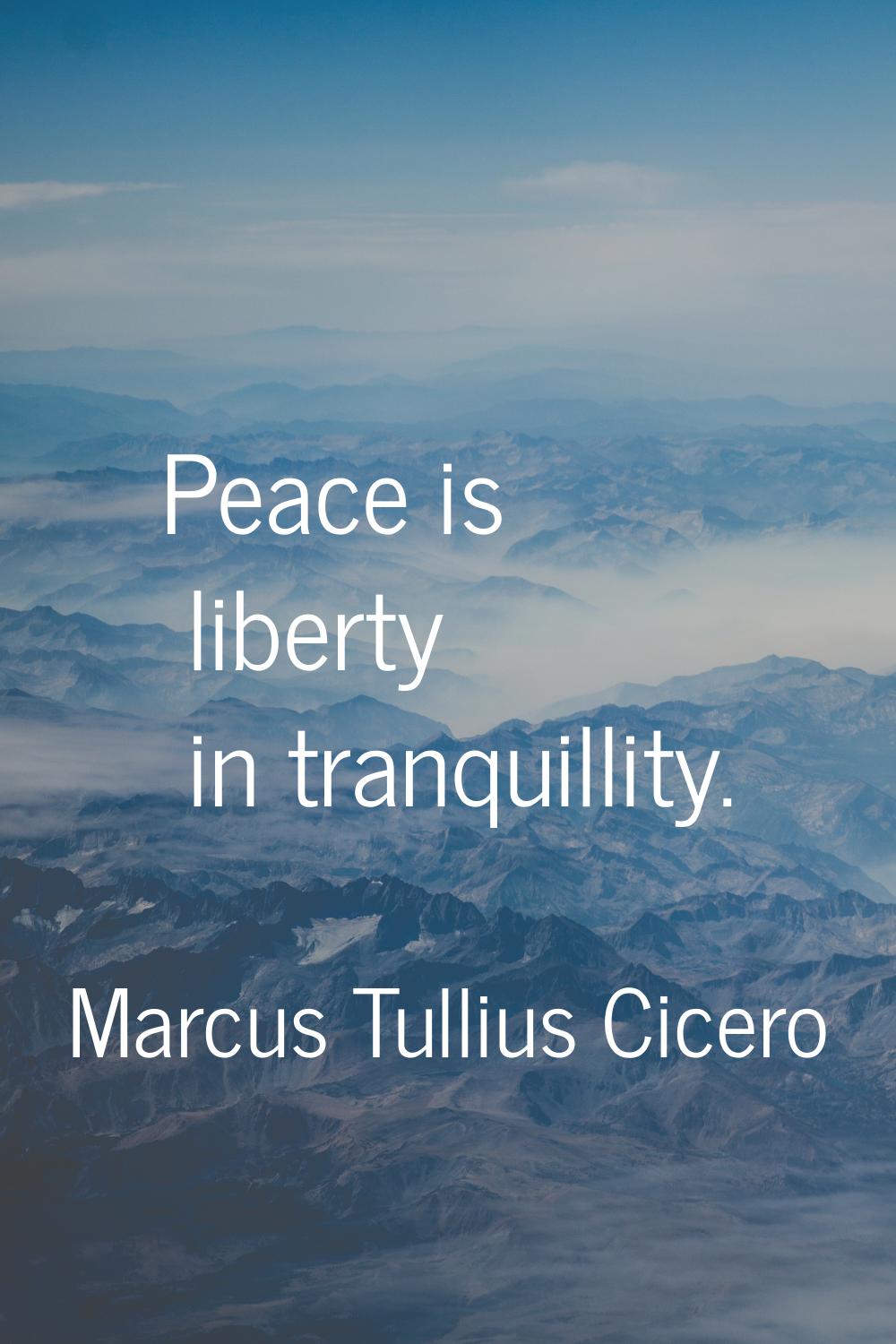 Peace is liberty in tranquillity.