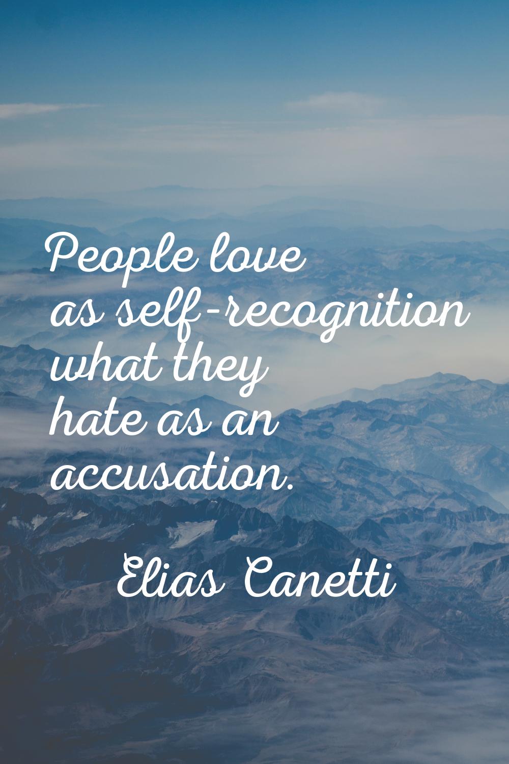 People love as self-recognition what they hate as an accusation.