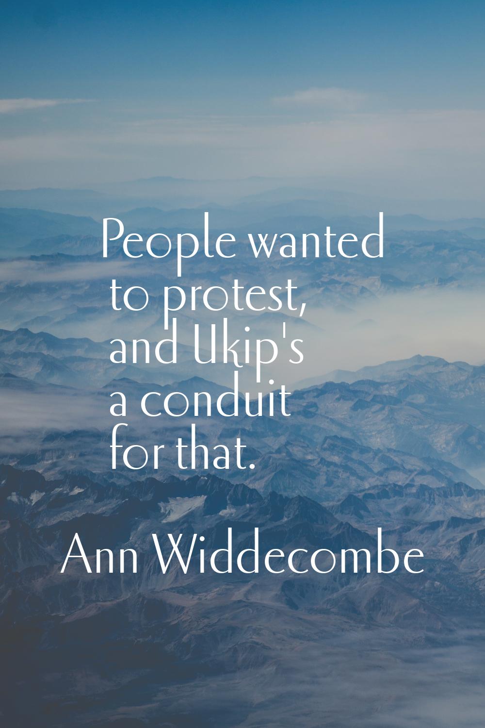 People wanted to protest, and Ukip's a conduit for that.