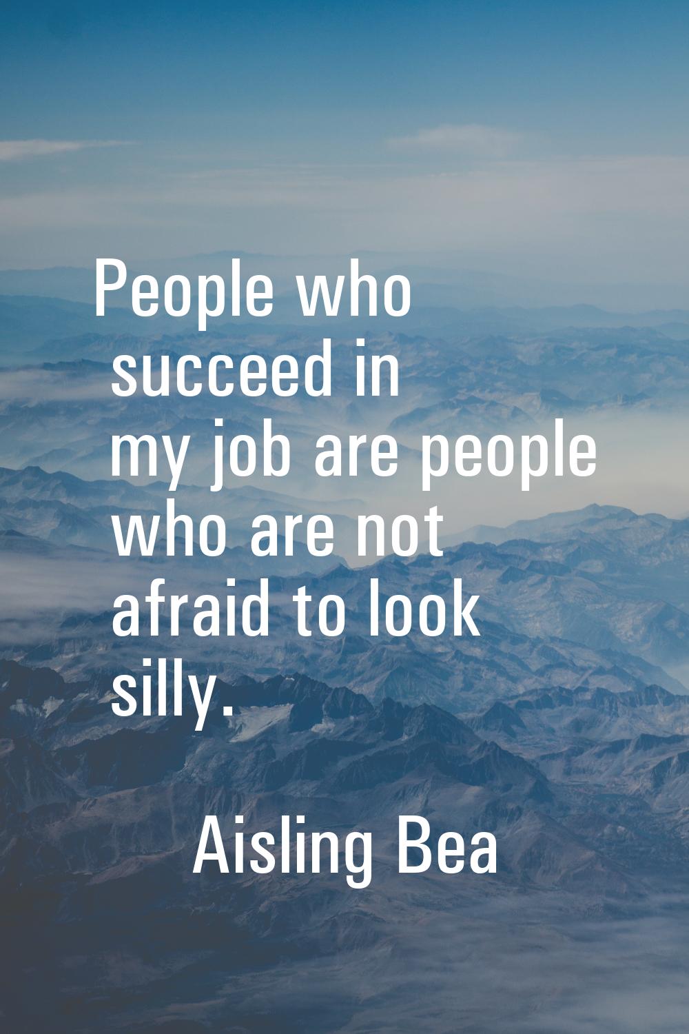 People who succeed in my job are people who are not afraid to look silly.