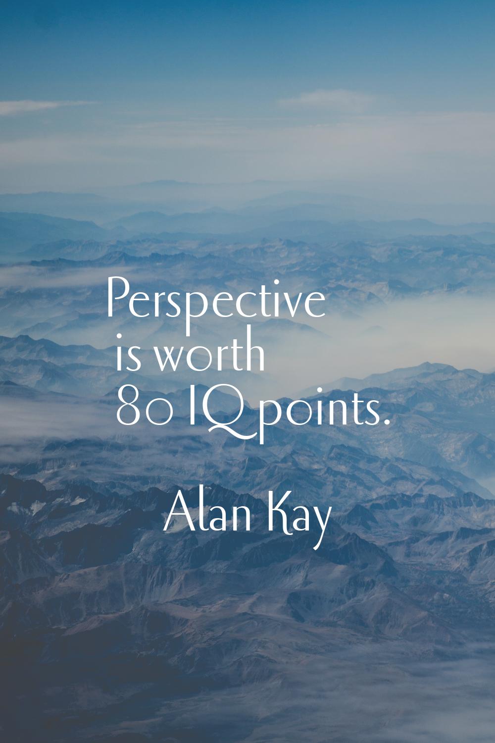 Perspective is worth 80 IQ points.