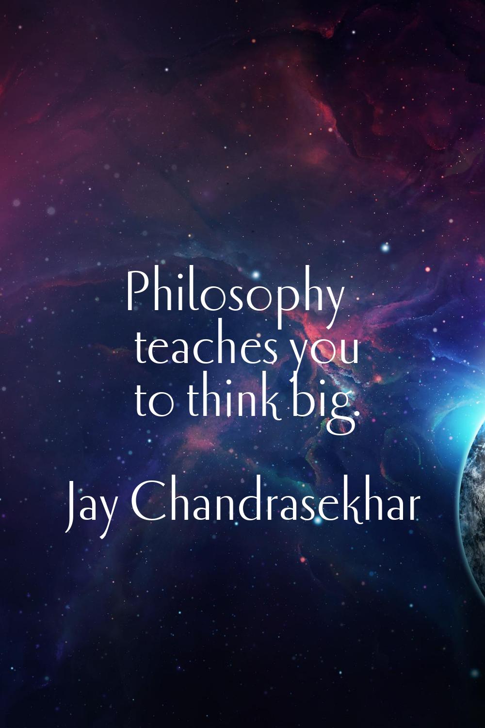 Philosophy teaches you to think big.