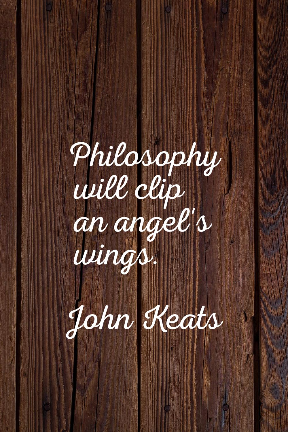Philosophy will clip an angel's wings.