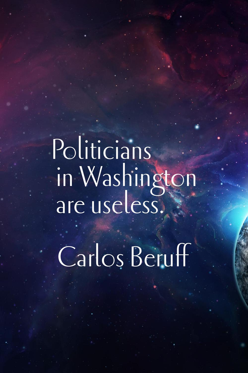 Politicians in Washington are useless.