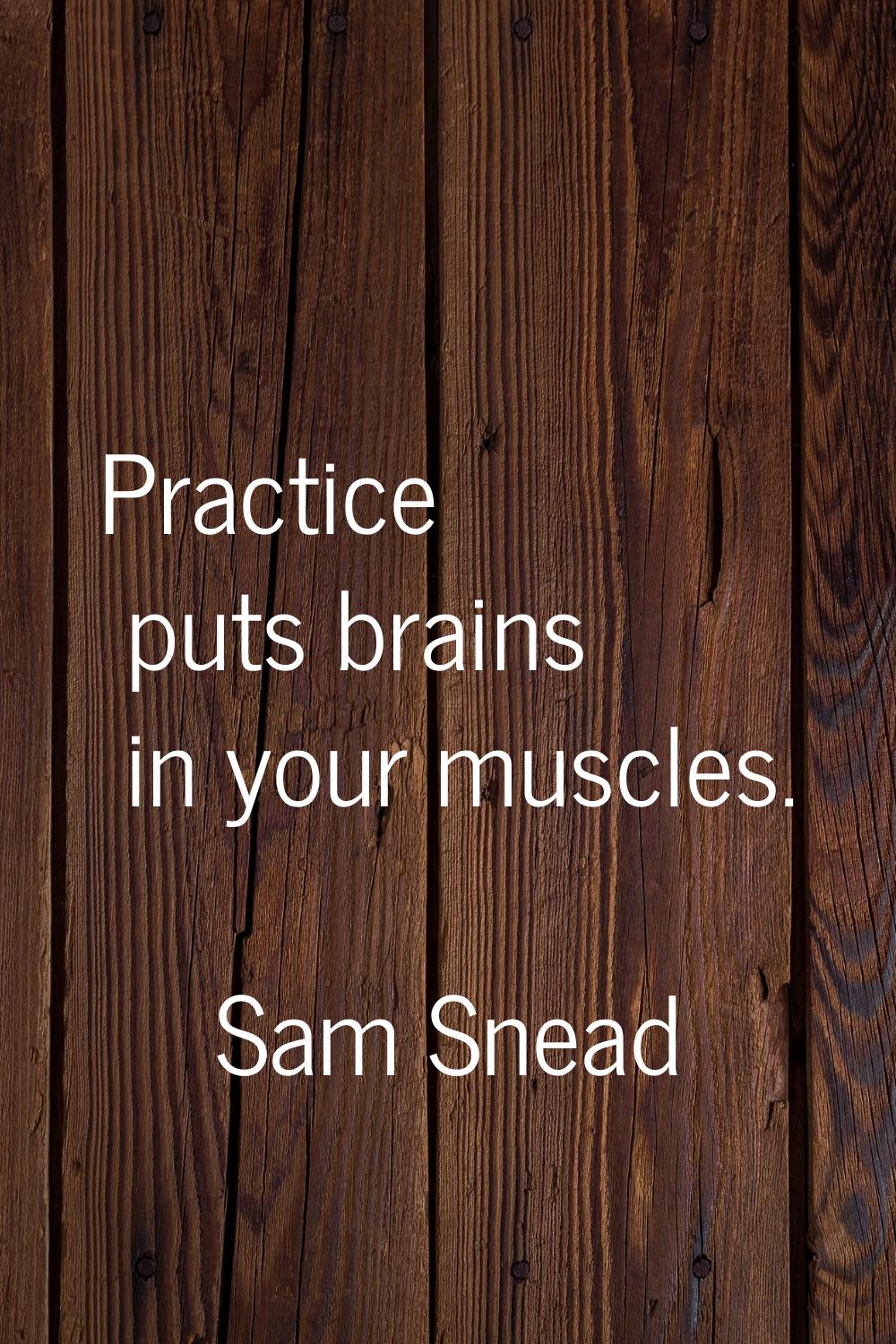 Practice puts brains in your muscles.