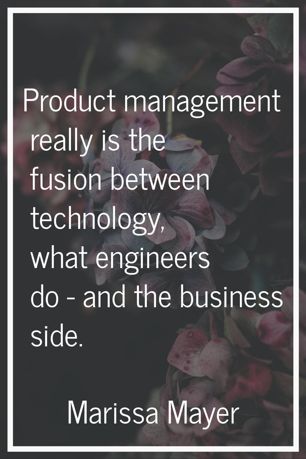 Product management really is the fusion between technology, what engineers do - and the business si