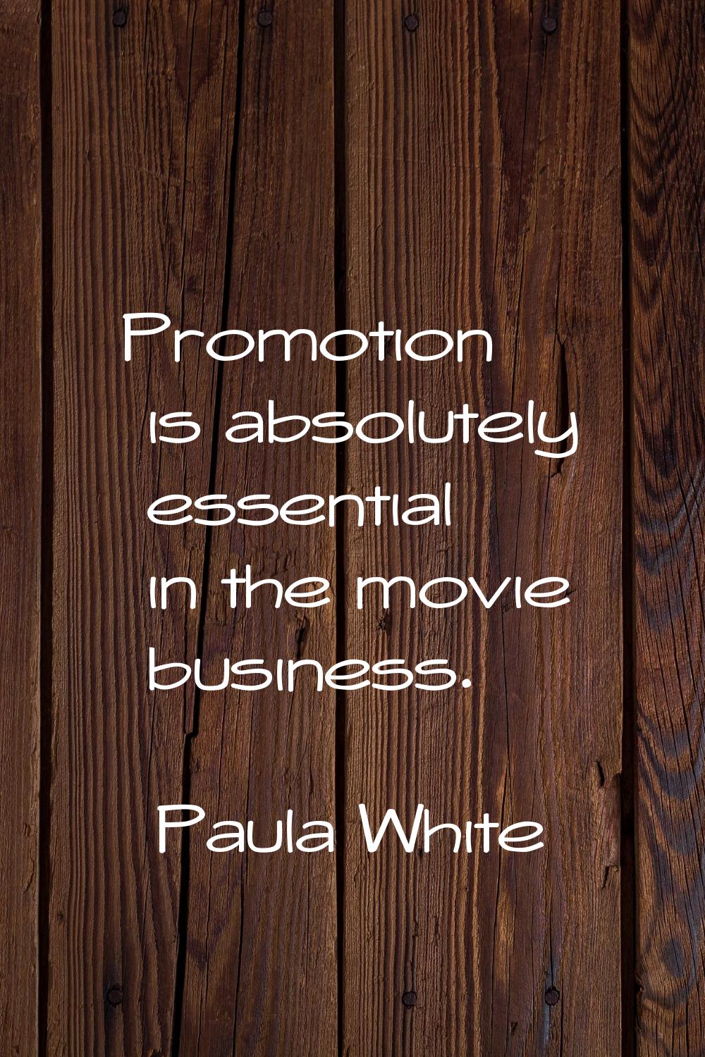 Promotion is absolutely essential in the movie business.