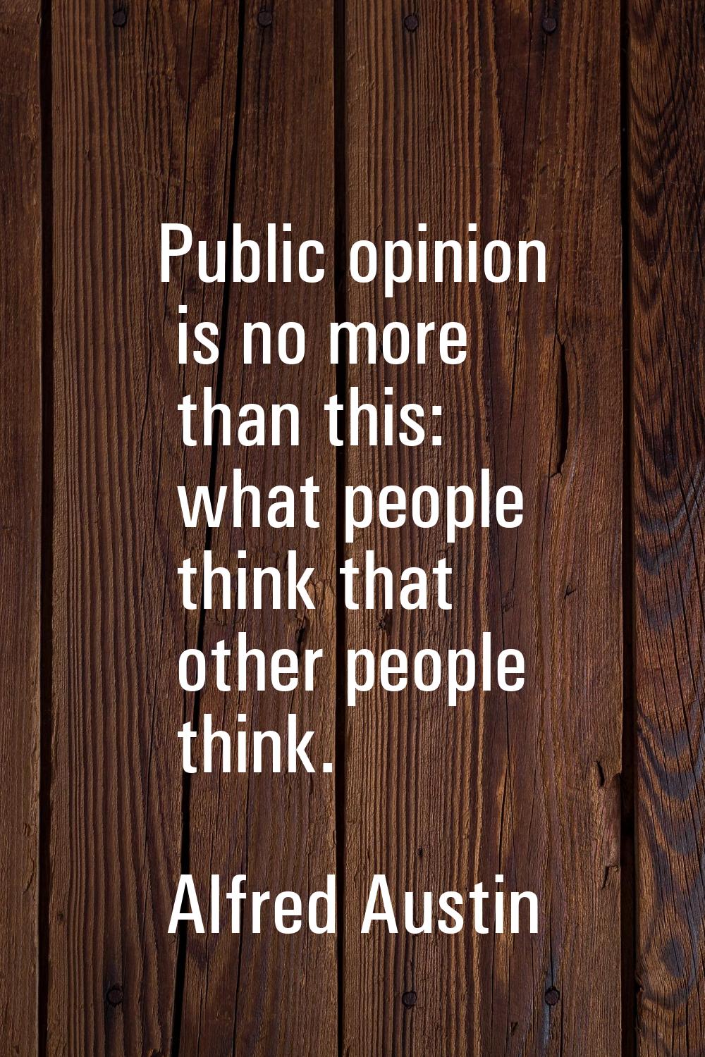 Public opinion is no more than this: what people think that other people think.
