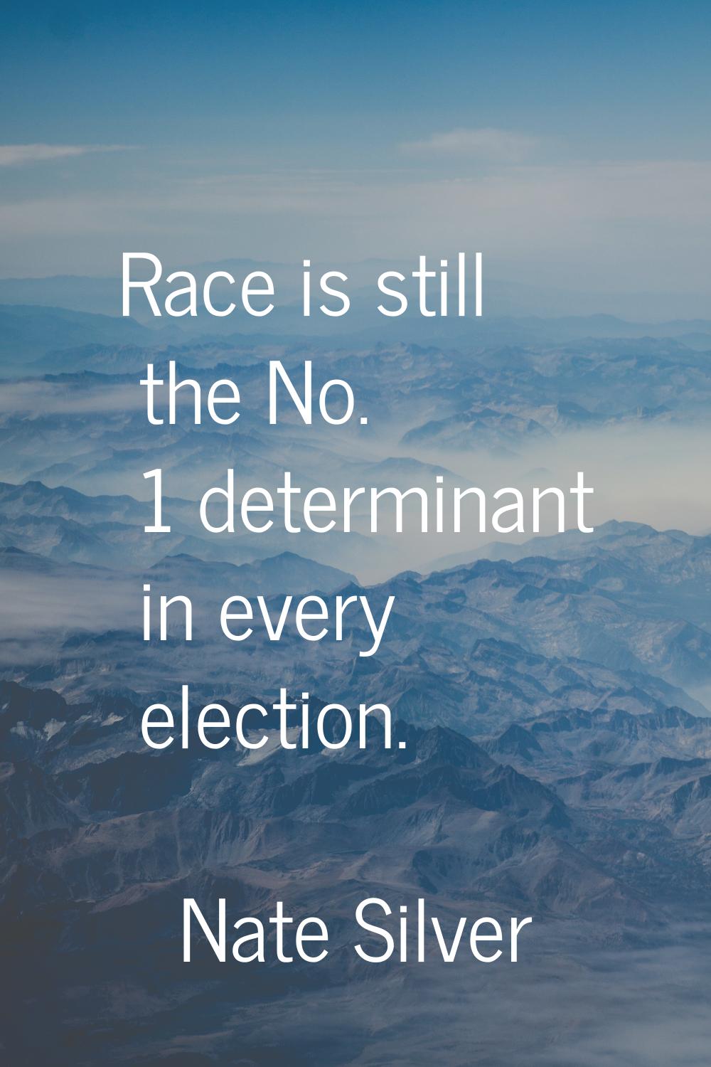 Race is still the No. 1 determinant in every election.