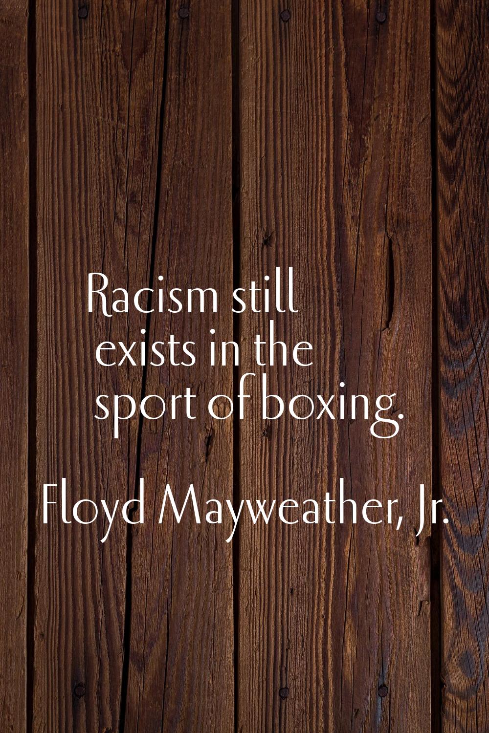 Racism still exists in the sport of boxing.