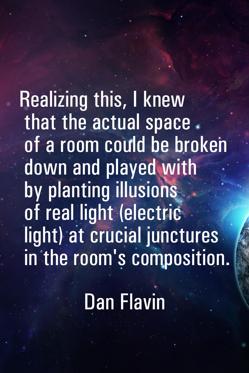 Realizing this, I knew that the actual space of a room could be broken down and played with by plan