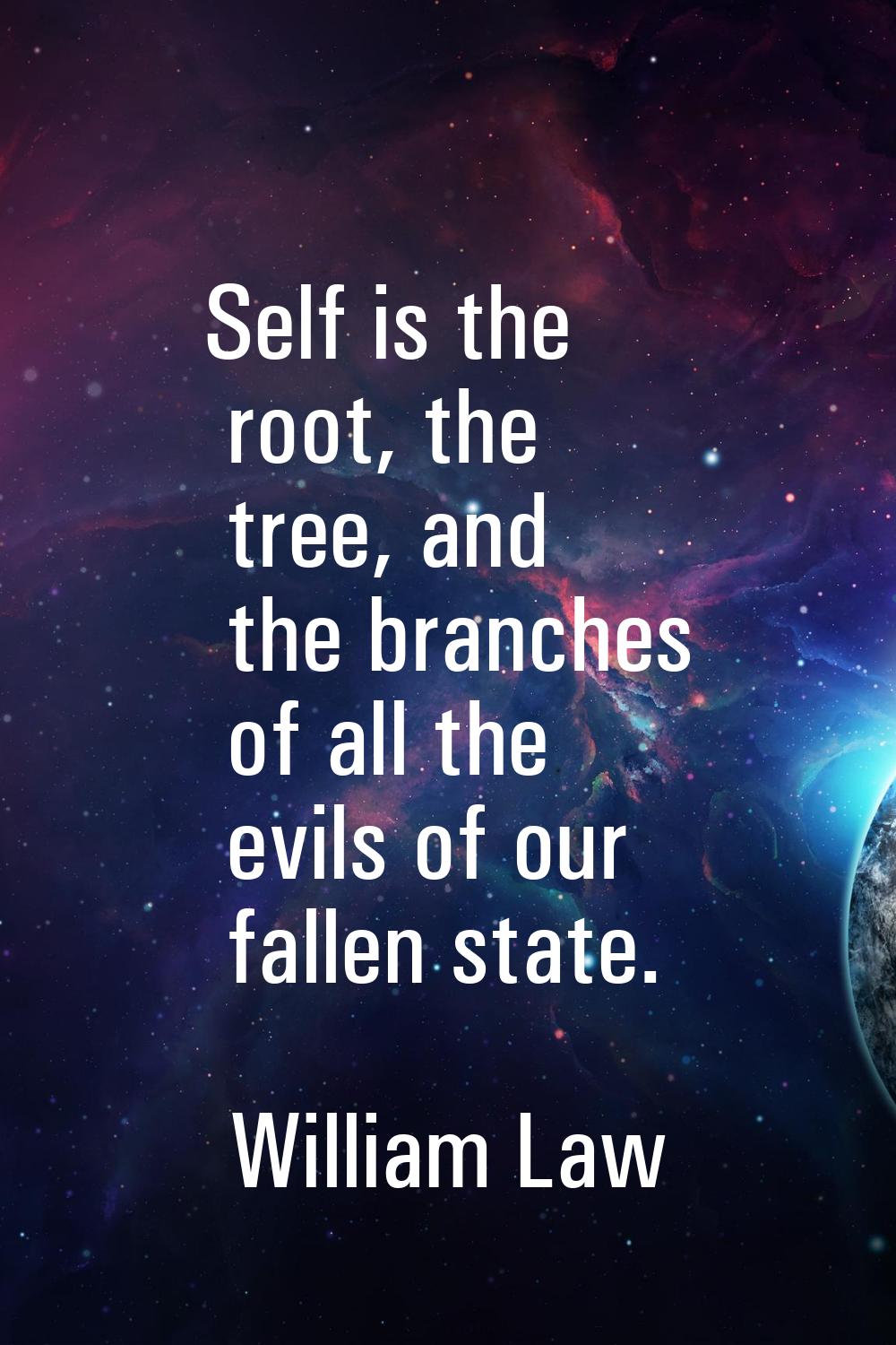 Self is the root, the tree, and the branches of all the evils of our fallen state.