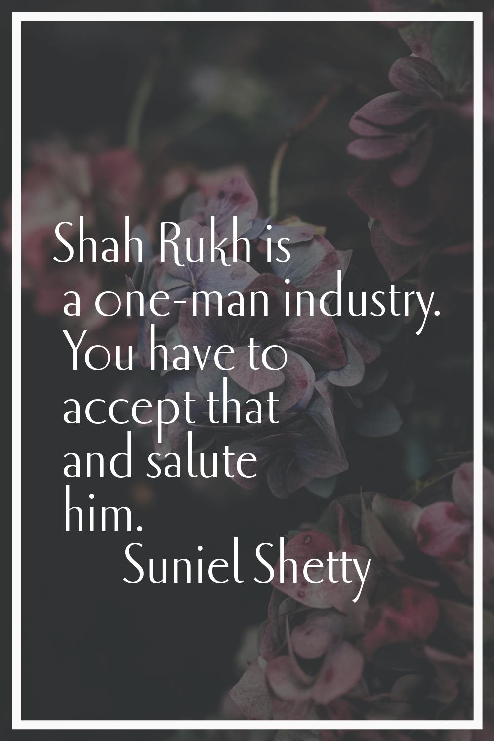 Shah Rukh is a one-man industry. You have to accept that and salute him.