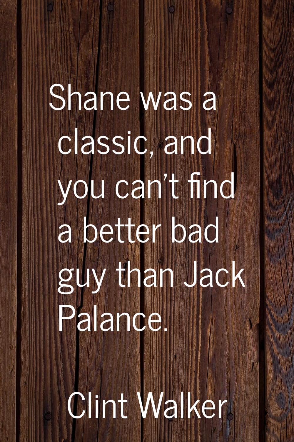 Shane was a classic, and you can't find a better bad guy than Jack Palance.