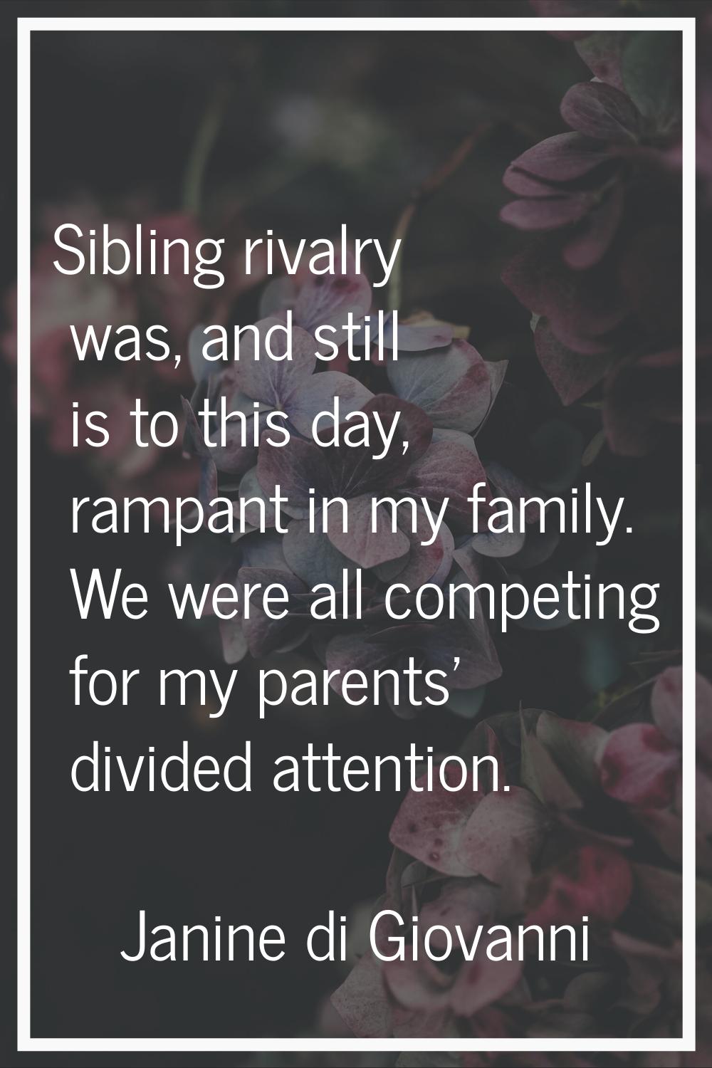 Sibling rivalry was, and still is to this day, rampant in my family. We were all competing for my p