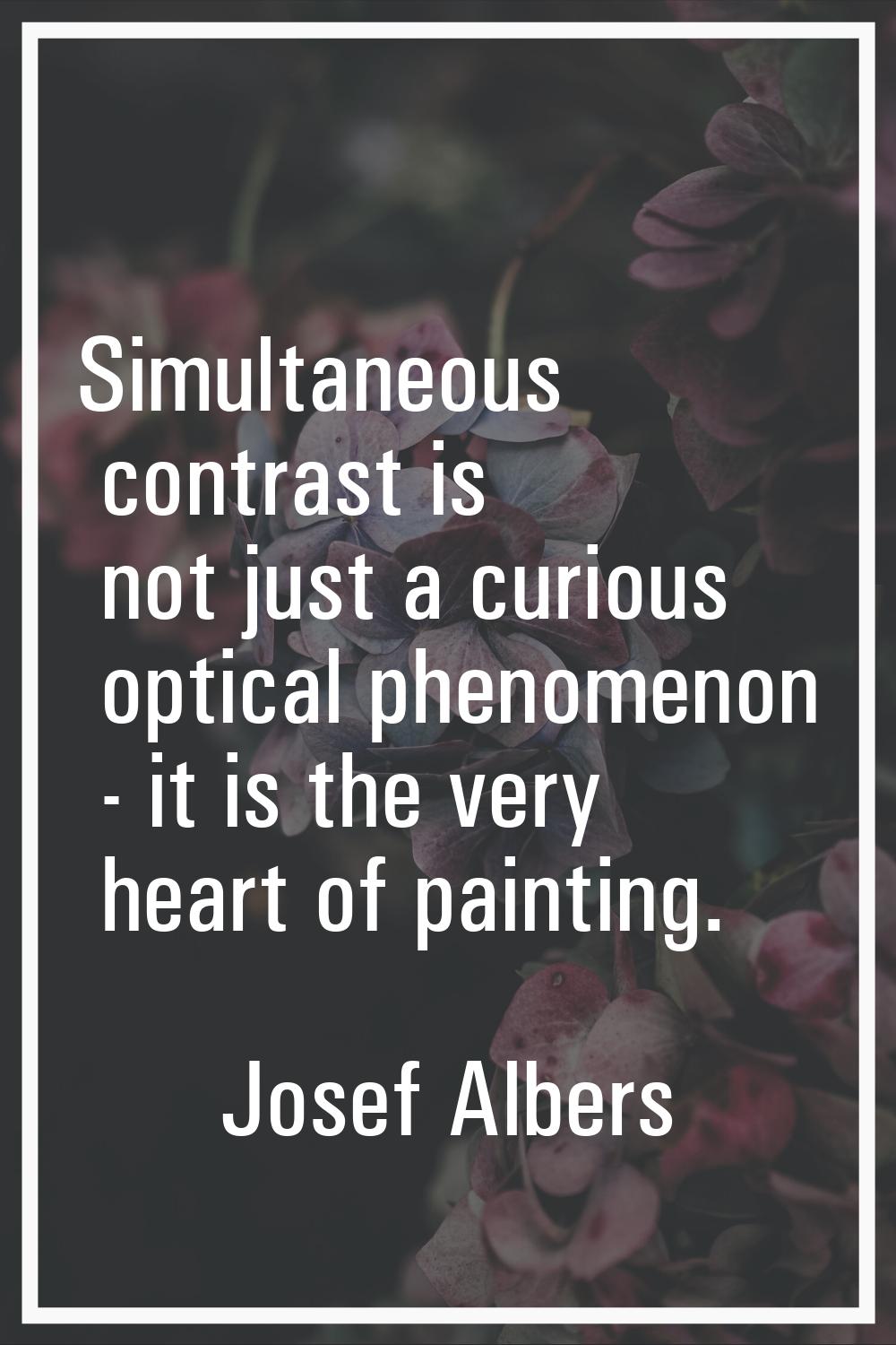 Simultaneous contrast is not just a curious optical phenomenon - it is the very heart of painting.