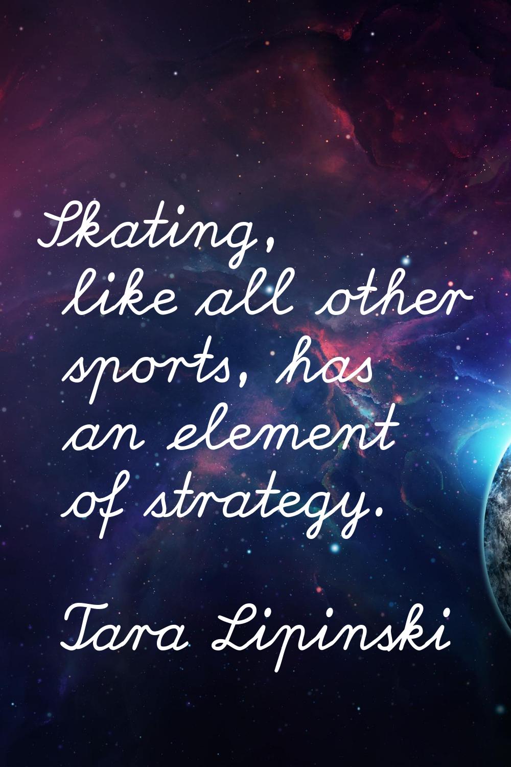 Skating, like all other sports, has an element of strategy.