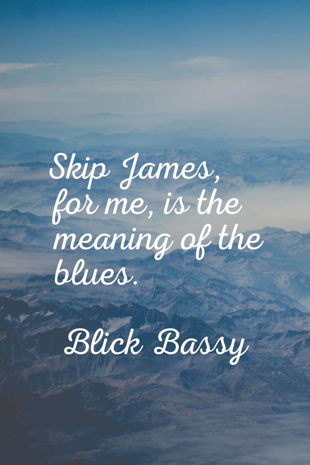 Skip James, for me, is the meaning of the blues.