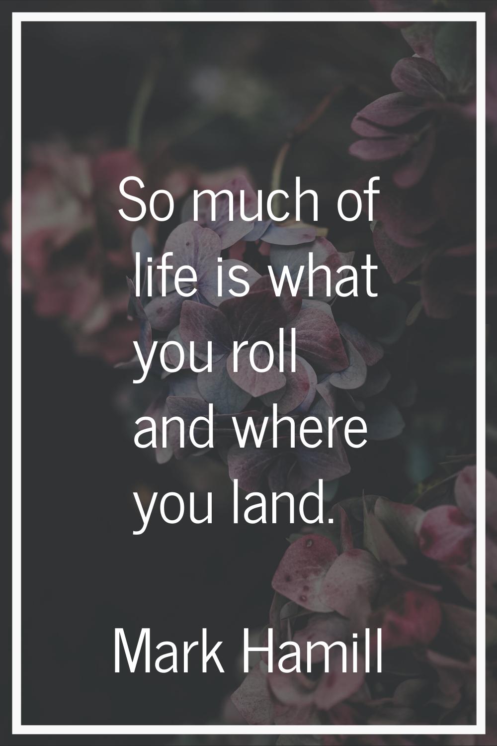 So much of life is what you roll and where you land.