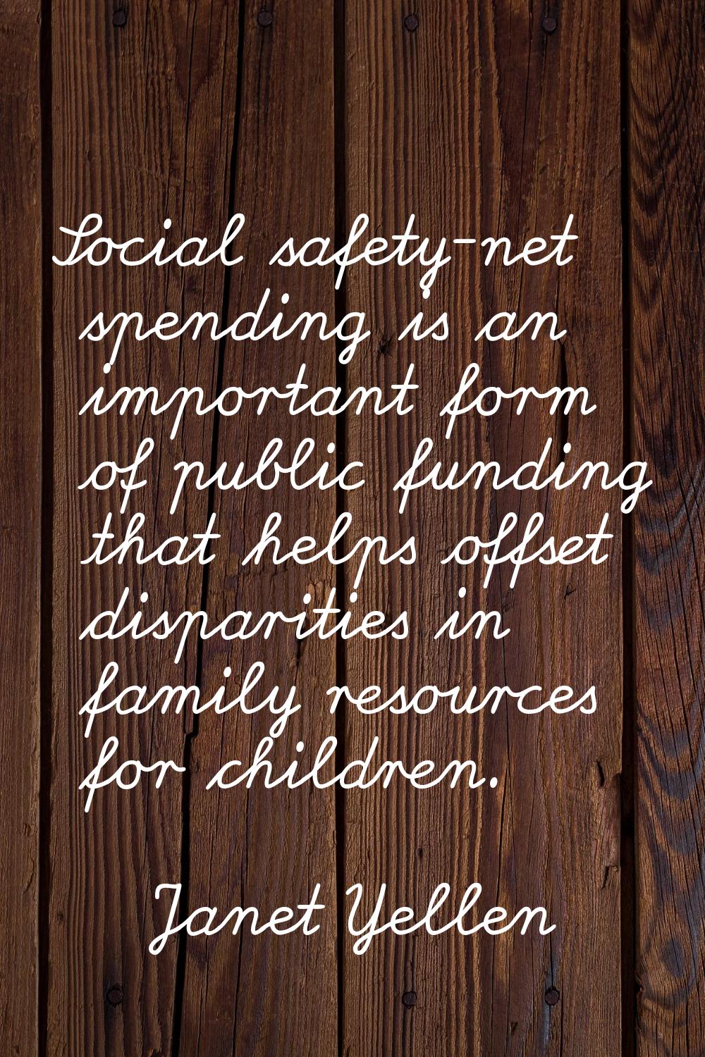 Social safety-net spending is an important form of public funding that helps offset disparities in 