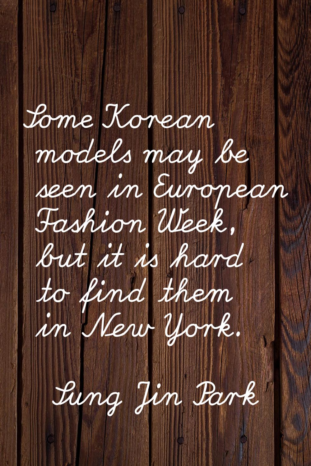 Some Korean models may be seen in European Fashion Week, but it is hard to find them in New York.