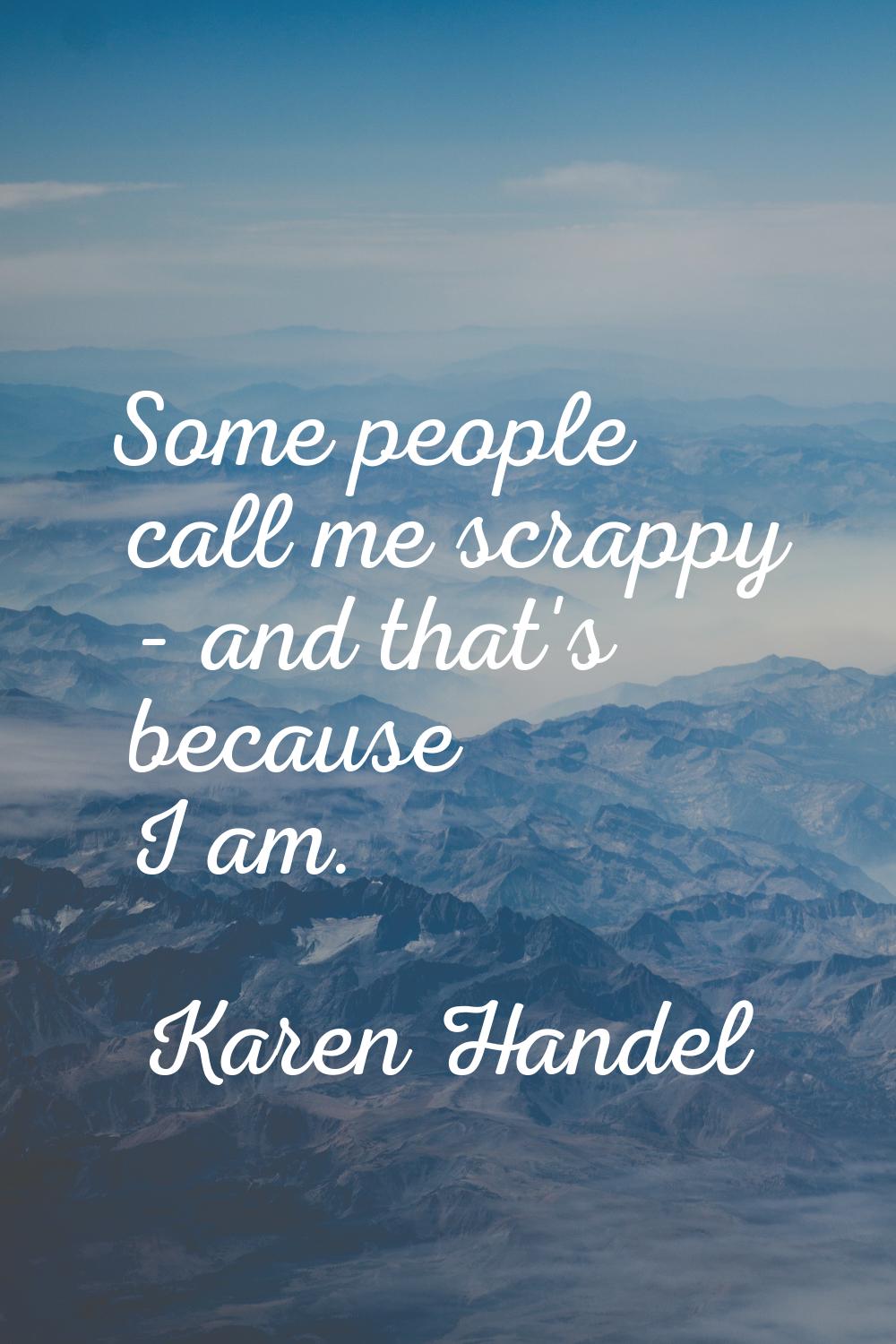 Some people call me scrappy - and that's because I am.