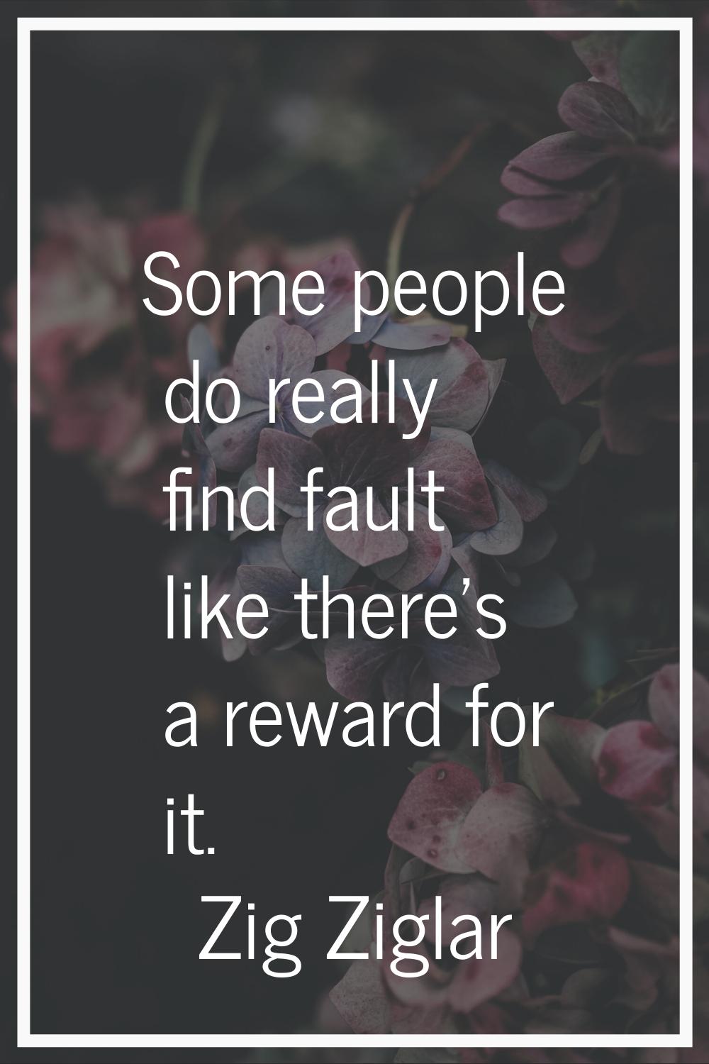 Some people do really find fault like there's a reward for it.