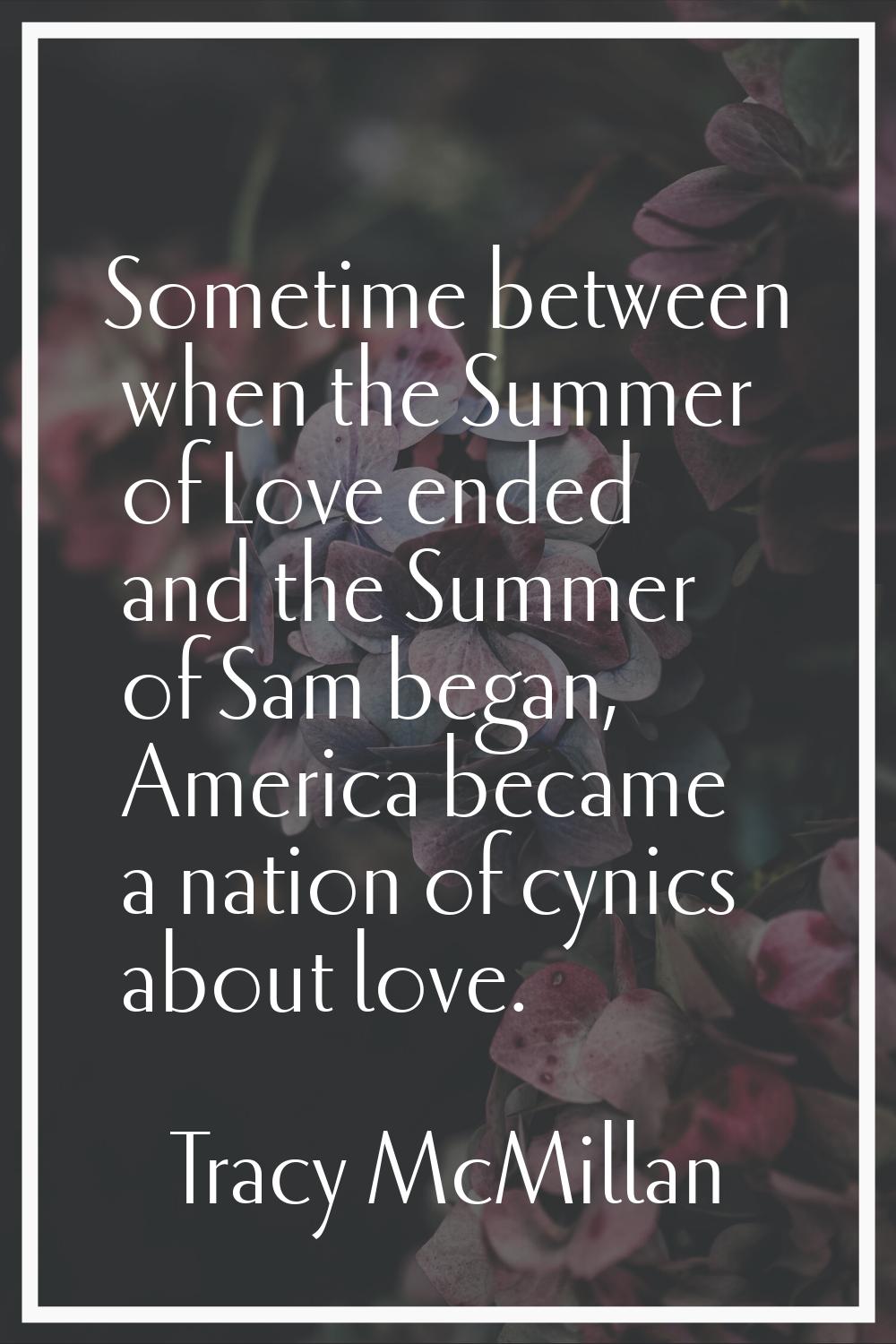 Sometime between when the Summer of Love ended and the Summer of Sam began, America became a nation