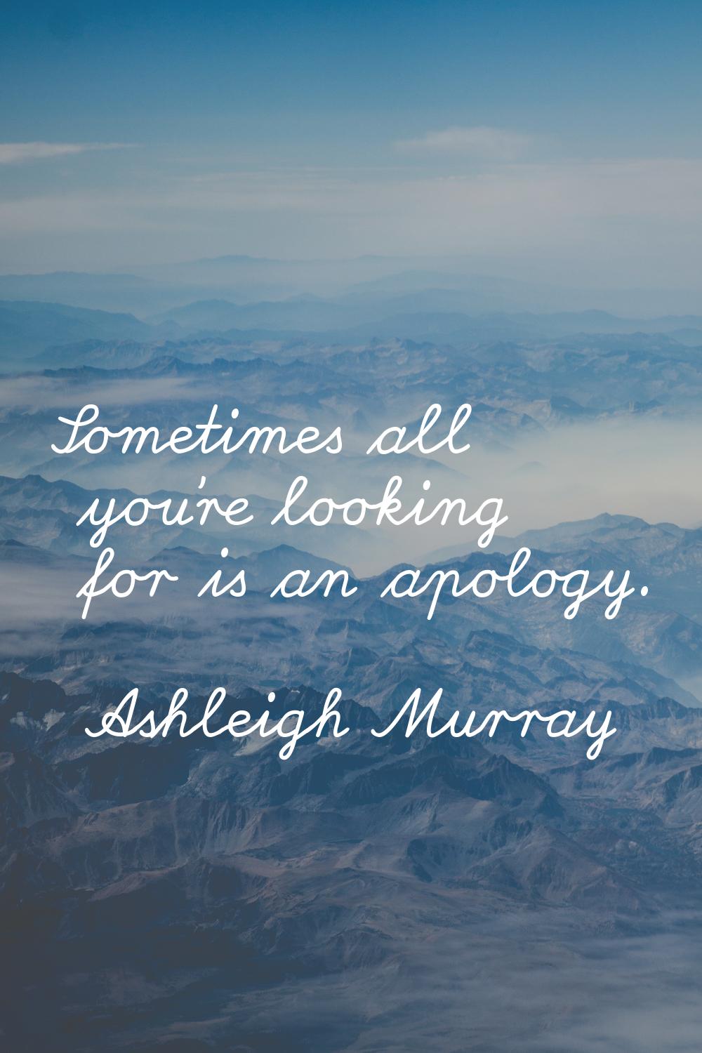 Sometimes all you're looking for is an apology.
