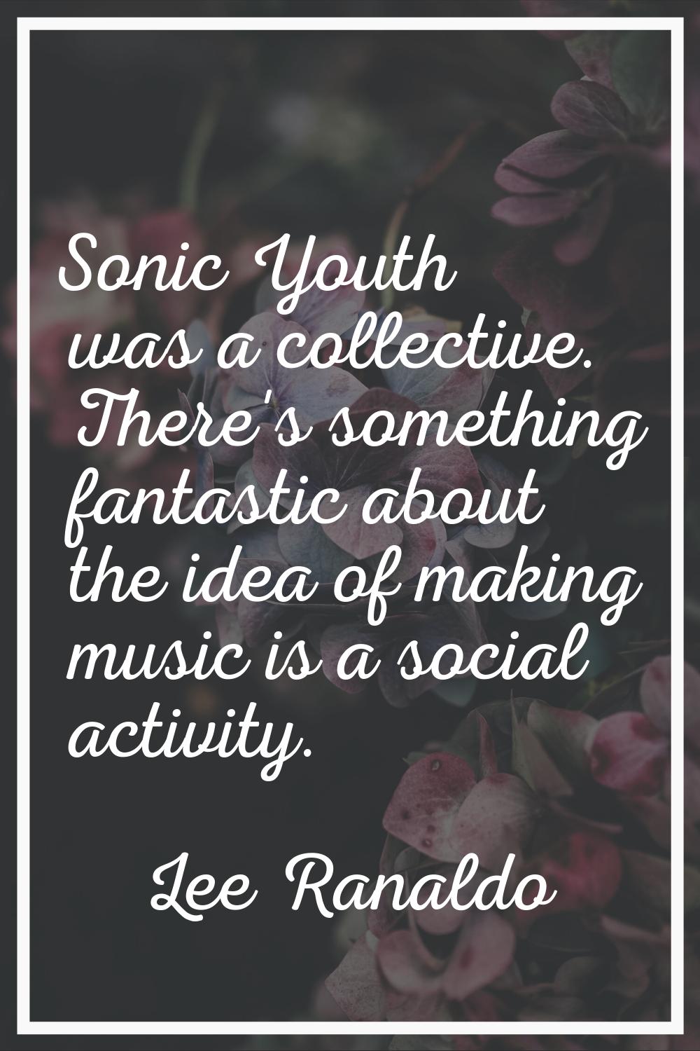 Sonic Youth was a collective. There's something fantastic about the idea of making music is a socia