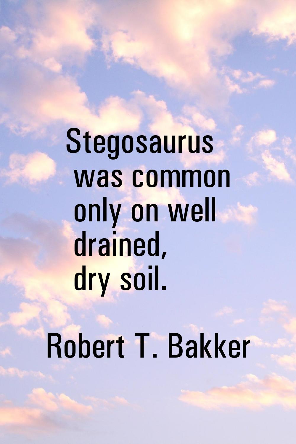 Stegosaurus was common only on well drained, dry soil.