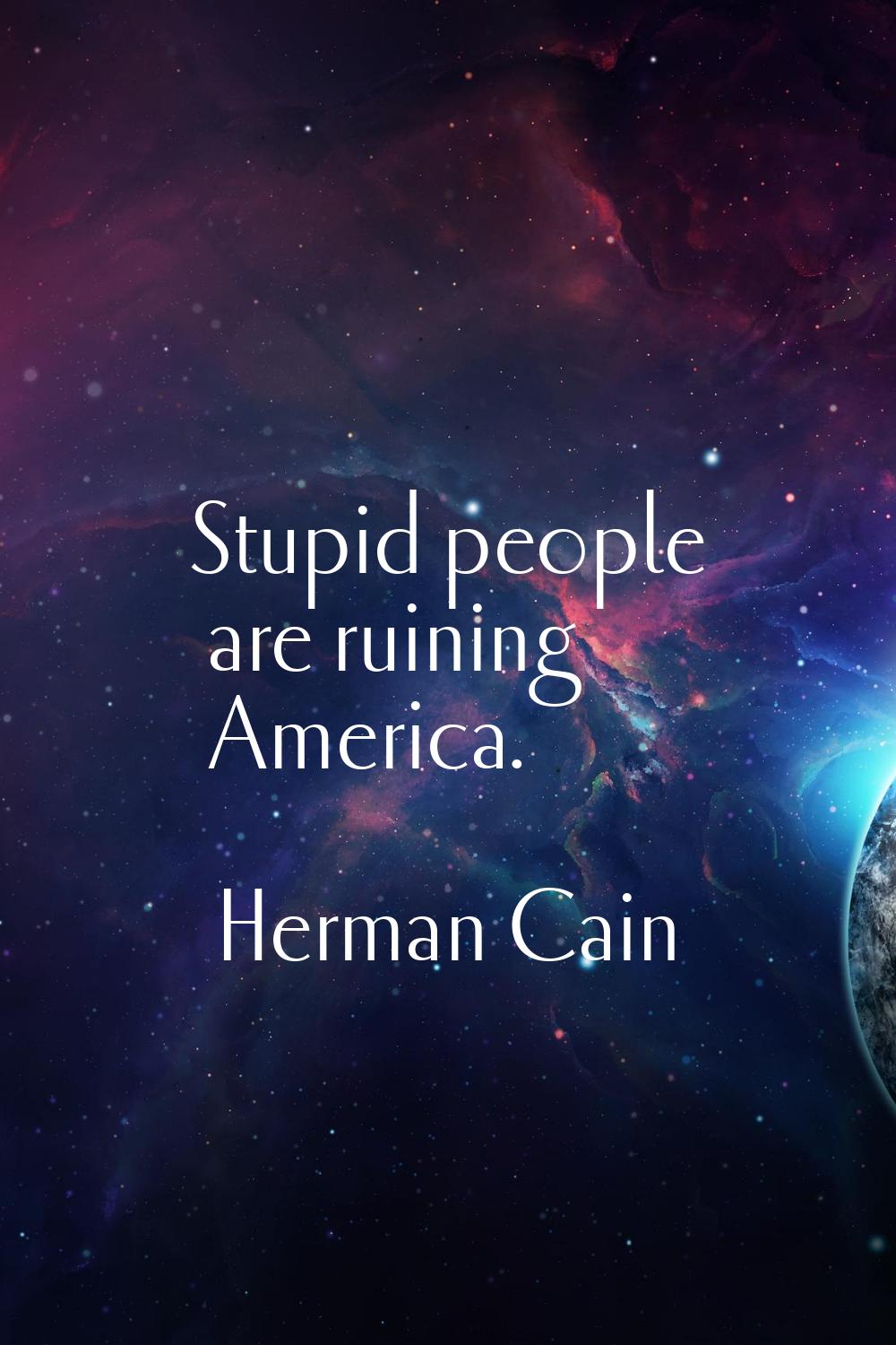 Stupid people are ruining America.